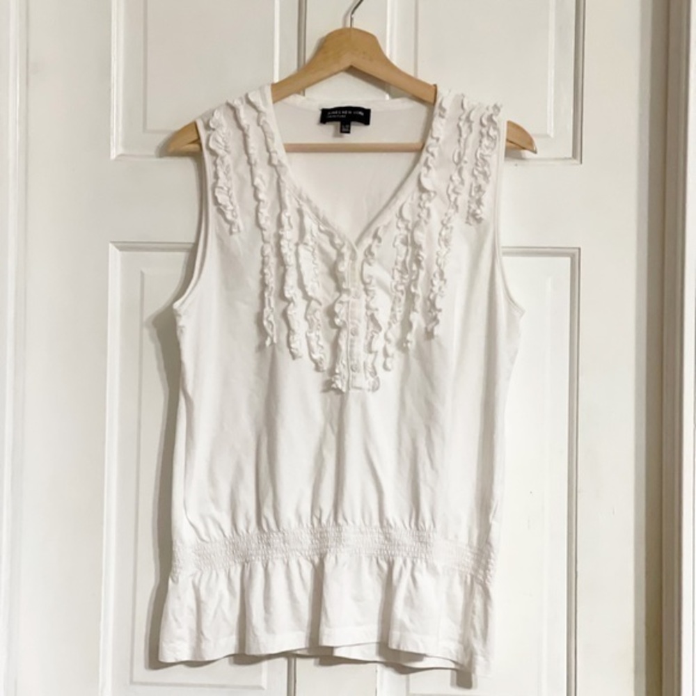 Jones New York Ruffle Front Top Shirt